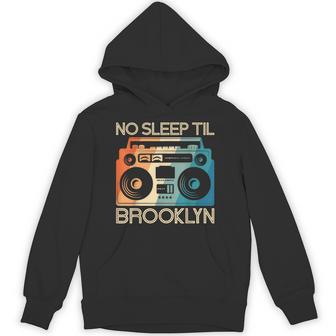 Cool Retro No Sleep Til Brooklyn Vintage Portable Stereo Hoodie - Thegiftio UK