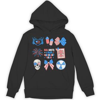 Coquette Bow 4Th Of July Radiology Department X-Ray Rad Tech Hoodie - Thegiftio UK