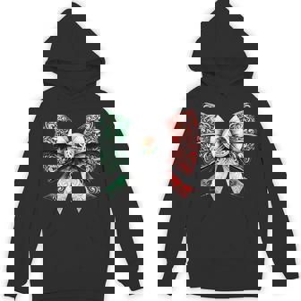 Coquette Ribbon Bow Mexican Flag Festive Latino Pride Hoodie | Mazezy