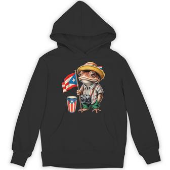 Coqui Frog Puerto Rico Puerto Rican Flag Taino Boricua Hoodie - Thegiftio UK