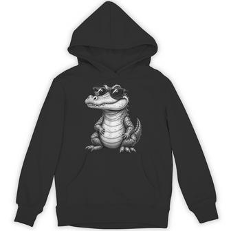 Crocodile Wearing Sunglasses Quirky Alligator Animal Hoodie - Thegiftio UK
