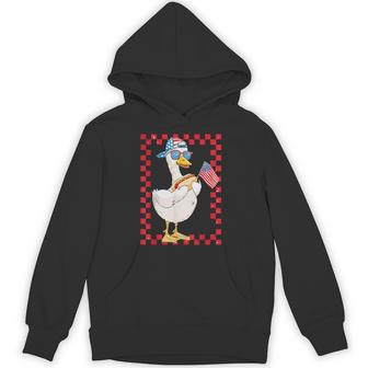 Cute America Goose 4Th Of July Toddler Us Flag Patriotic Boy Hoodie - Thegiftio UK