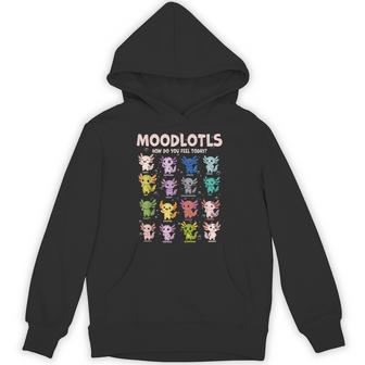 Cute Axolotl Mood Chart Kawaii Animal Emotion Moodlotls Hoodie - Thegiftio
