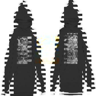 Cute Elephant Africa Van Gogh Style Starry Night Hoodie - Thegiftio