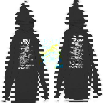 Dad Of The Birthday Boy Monster Truck Dinosaur Party T Rex Hoodie - Thegiftio