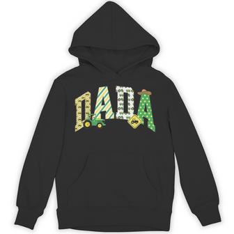 Dada Of The Birthday Boy Tractors Farm Trucks Family Party Hoodie - Thegiftio UK
