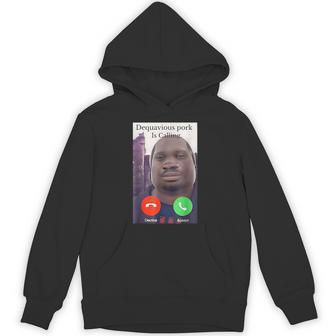 Daquavious Pork Is Calling John Pork Meme Joke Oddly Hoodie - Thegiftio UK