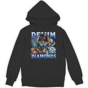 Denim And Diamonds Country Western Party Cowgirl Boots Bling Hoodie - Thegiftio