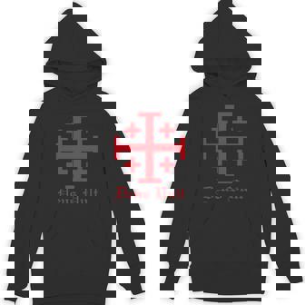 Deus Vult Jerusalem Cross Order Of The Holy Sepulchre Knight Hoodie - Monsterry