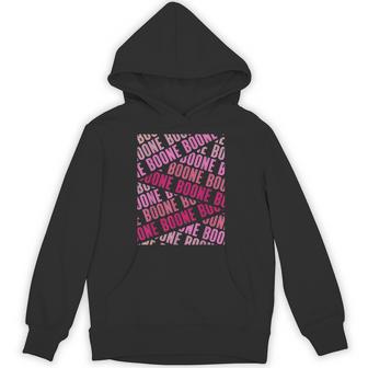 Diagonal Boone Pattern Boone Pink Hoodie - Thegiftio UK