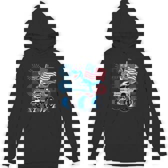 Dinosaur 4Th Of July T Rex Dinosaur Monster Truck Dino Hoodie | Mazezy