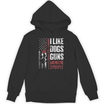 I Like Dogs Guns Maybe Three People Hoodie - Thegiftio UK