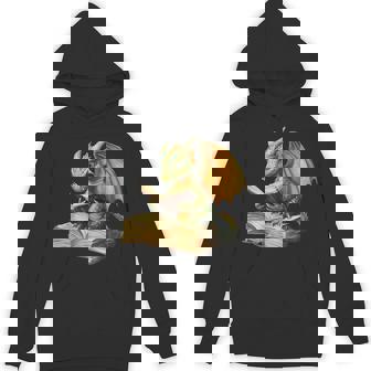 Dragon Bookworm Reading Book Graphic Hoodie - Monsterry