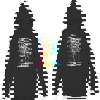 Dripping Paint Boombox Old School 80S Music Hip Hop Hoodie | Mazezy