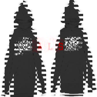 Eagles Checkered Splatter School Spirit Eagles Red Black Hoodie - Monsterry