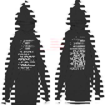 Emotional Support Husband Do Not Pet Vintage American Flag Hoodie | Mazezy