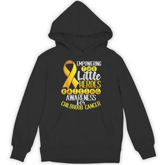 Empowering Little Heroes Raising Awareness Childhood Cancer Hoodie - Thegiftio UK