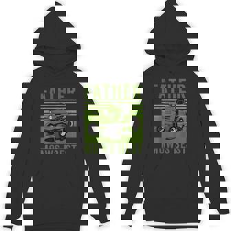 Father Mows Best Riding Mower Vintage Mowing Dad Hoodie - Thegiftio