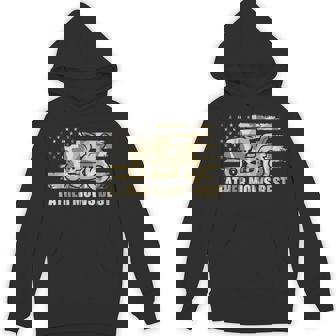 Father Mows Best Lawn Care Dad Mowing Patriotic Father's Day Hoodie | Mazezy