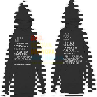 Fathers Day Dad Veteran Grandpa Great Grandpa Hoodie - Monsterry