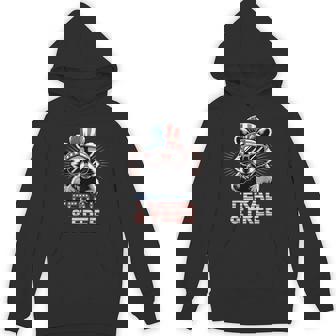 Feral & Free Red White And Feral 4Th Of July Raccoon Meme Hoodie - Thegiftio UK