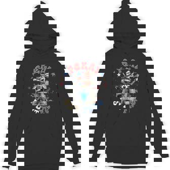 Feral But Free Raccoon 4Th Of July Usa Patriotic Hoodie - Thegiftio