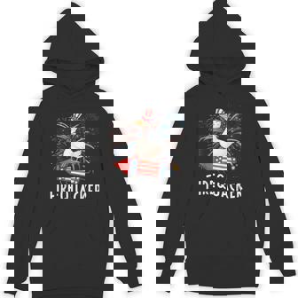 Firequacker Cute Goose 4Th Of July America Flag Firequacker Hoodie - Thegiftio UK