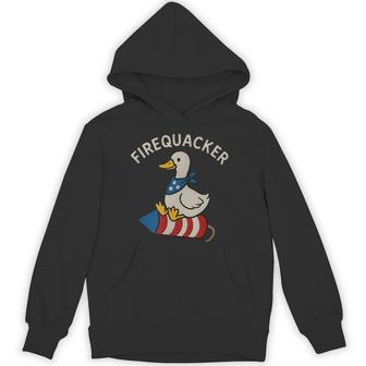 Firequacker Embroidered Silly Goose 4Th Of July Hoodie - Thegiftio UK