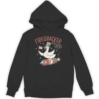 Firequacker Goose Firecracker 4Th Of July Hoodie - Thegiftio UK