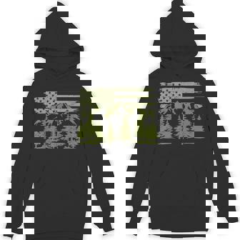 Forest Tree Wildlife Nature Outdoor American Usa Flag Forest Hoodie - Monsterry