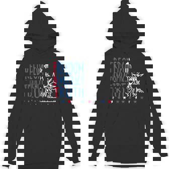 Freedom Democracy Truth Patriotic Usa Flag 4Th July Hoodie | Mazezy
