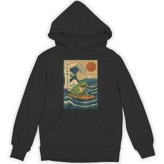 Frog Surfing Japanese Hoodie - Thegiftio UK