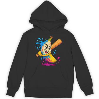Banana Baseball Ice Cream Drip Fruit Sport Player Hoodie - Thegiftio UK