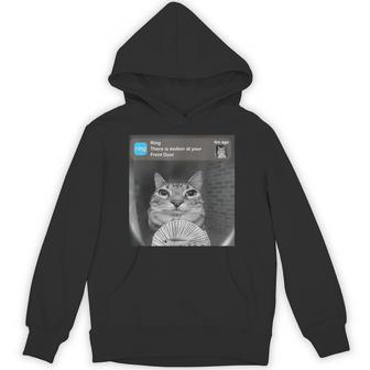 Cat Meme Money Doorbell Joke Hoodie - Thegiftio UK