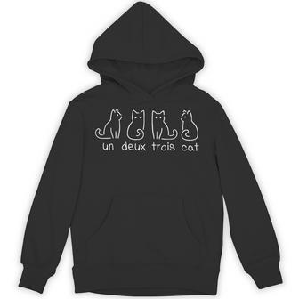 French Cat Lovers Un Deux Trois Cat French Cat Hoodie | Seseable UK