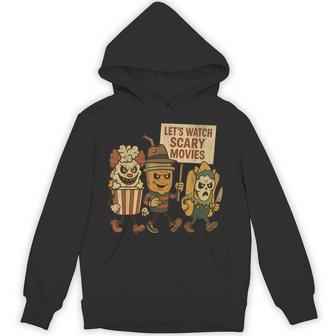 Halloween Let's Watch Scary Movies Horror Fan Hoodie - Thegiftio UK
