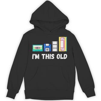 I'm This Old 1980S Cassette Vhs Floppy Disk Retro Tech Hoodie - Thegiftio UK