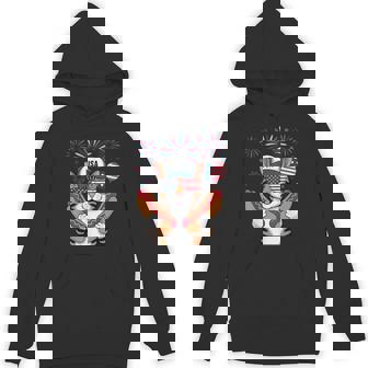 Patriotic Cat Hotdog American Usa Flag 4Th Of July Hoodie | Mazezy