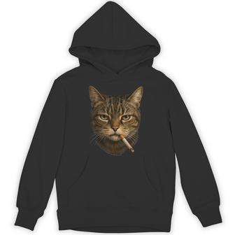 Smoking Cat Cigarette Kitty Gen Z Meme Cat Lover 2025 Hoodie - Thegiftio UK
