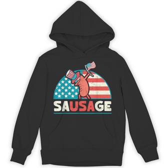 Usa Sausage Patriotic 4Th Of July Hoodie - Thegiftio UK