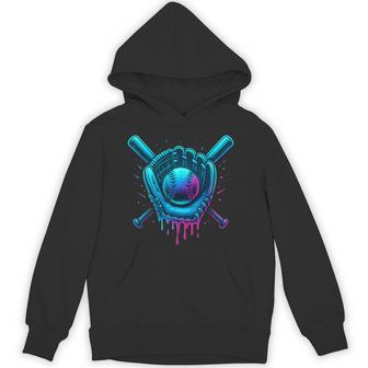 Futuristic Baseball Drip Patriotic Ball And Bat Youth Boys Hoodie - Thegiftio UK
