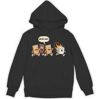 Group Hug Marshmallow Campfire Smores Camping Hoodie - Thegiftio UK