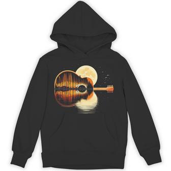 Guitar Nature Moon Retro Guitarist Acoustic Hoodie - Thegiftio UK