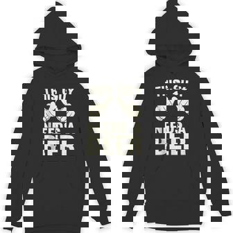 This Guy Needs A Beer Drinking Beer Humor Vintage Hoodie - Monsterry
