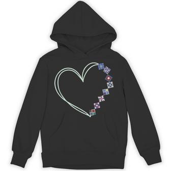 A Heart Made Of Quilt Blocks Quilting Hoodie - Thegiftio UK