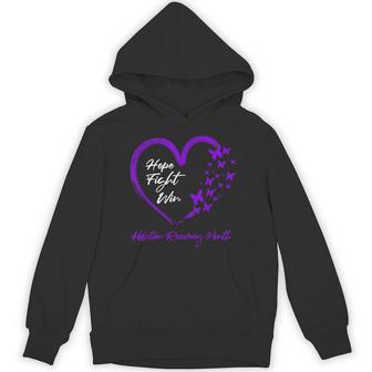Hope Fight Win Addiction Recovery Month Purple Heart Hoodie - Thegiftio UK