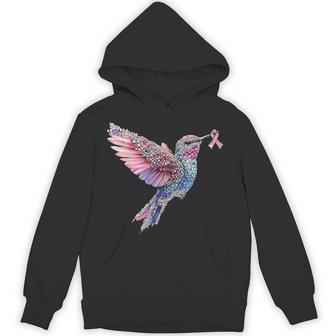 Hummingbird Pink Ribbon Breast Cancer Awareness Hoodie - Seseable