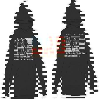 Husband Daddy Protector Hero Fathers Day American Flag Mens Hoodie - Thegiftio UK