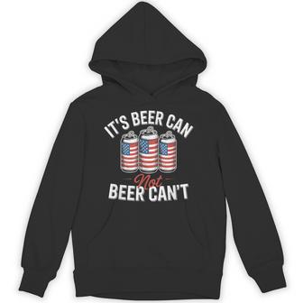 It's Beer Can Not Beer Can't Patriotic Usa Flag Motivational Hoodie - Thegiftio UK