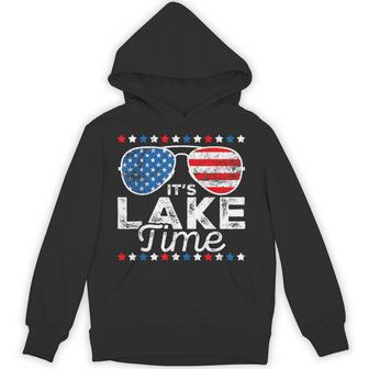 It's Lake Time Patriotic American Usa Flag 4Th Of July Hoodie - Thegiftio UK